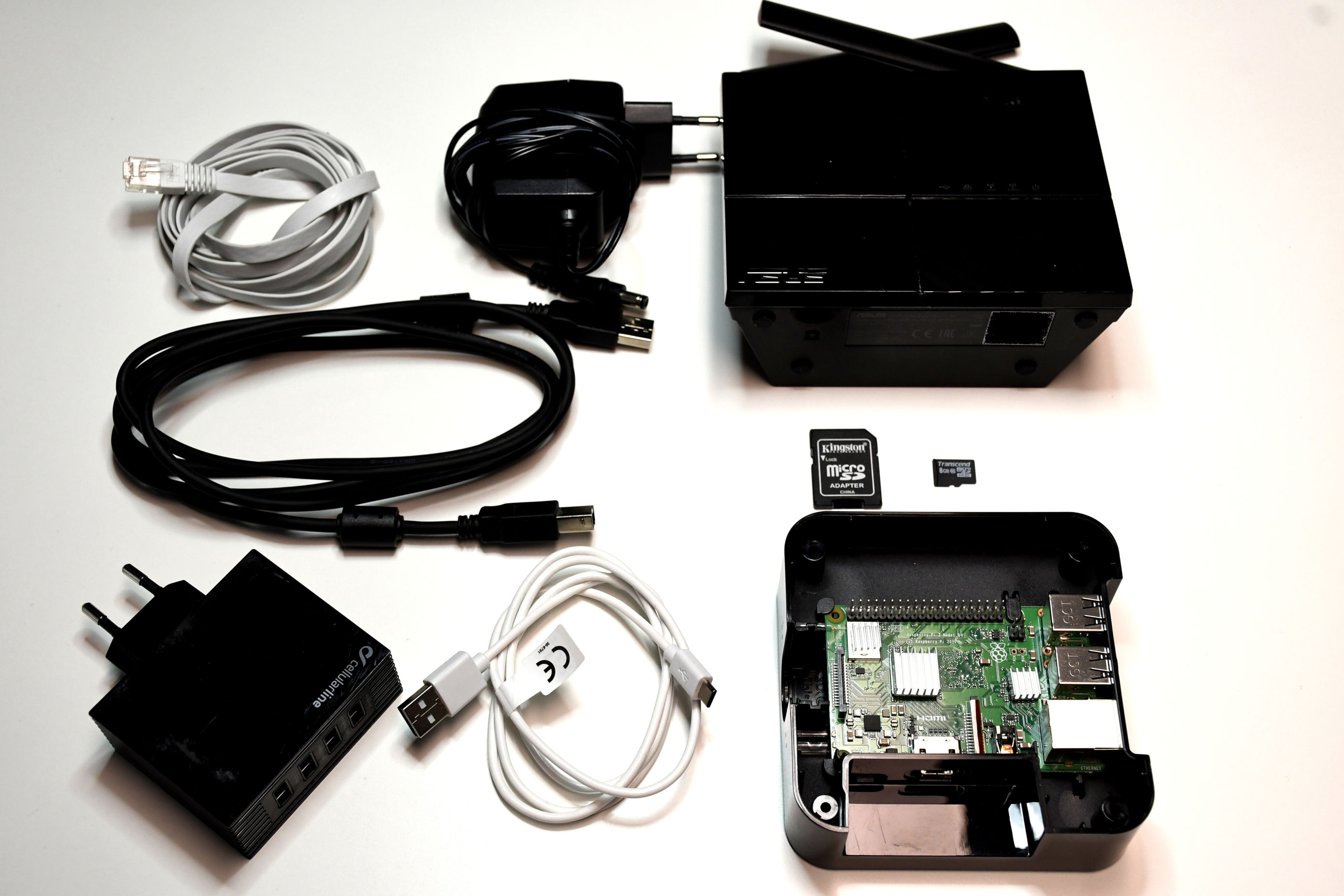 An example photo of required hardware components for Web Radio Control